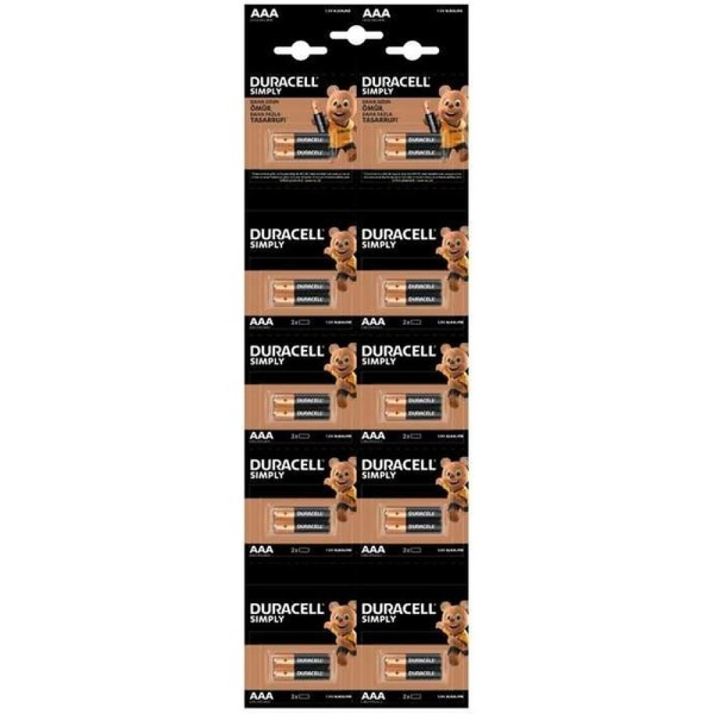 Duracell AAA Kartela Pil 20'li Şarj Cihazları & Kitler Fiyatı