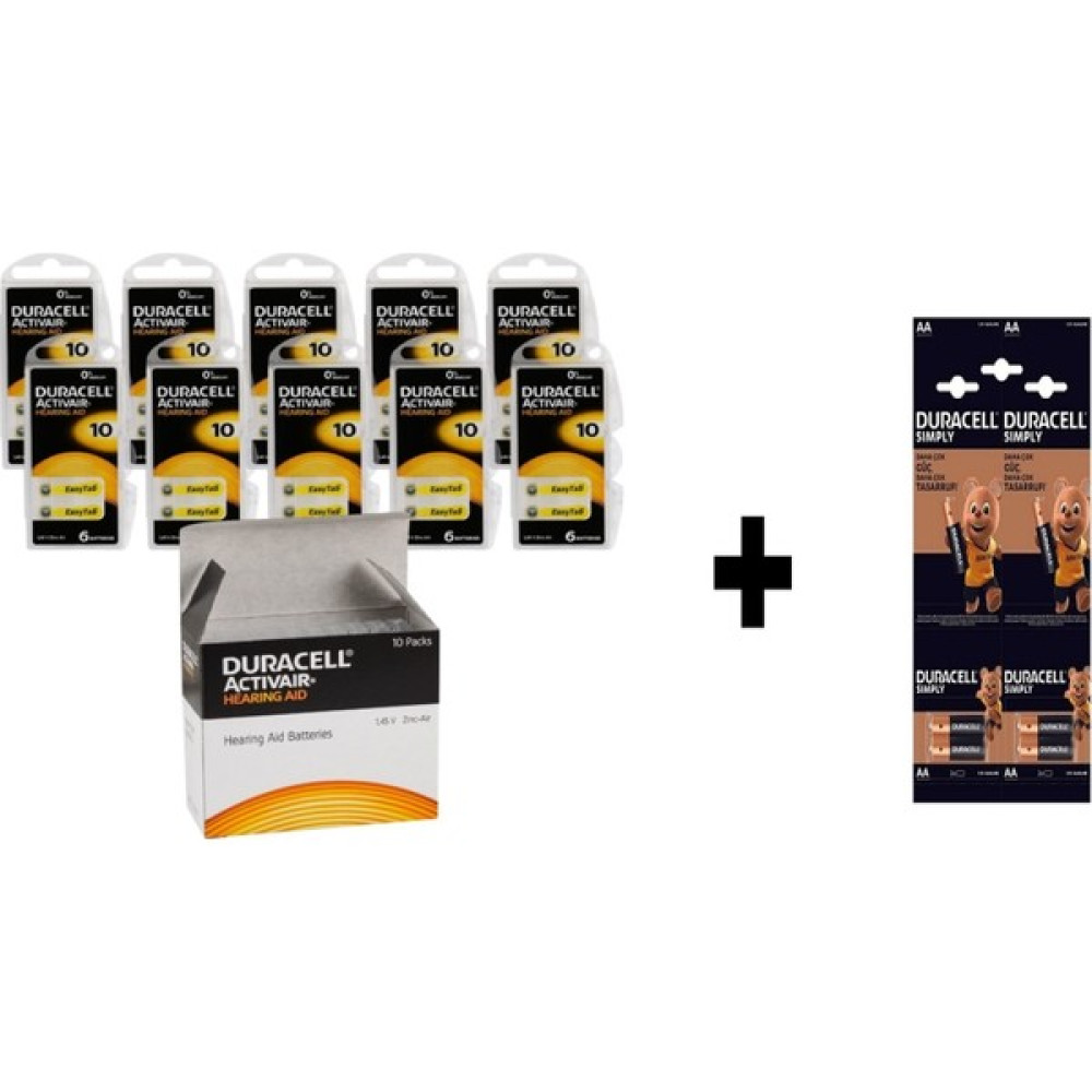 Duracell Activair 10 Kulaklık Pili Blister 6'lı 10 Paket + 4 Adet Duracell Aa Kalem Pil Kalem & Yazı Gereçleri Fiyatı