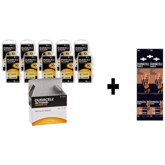 Duracell Activair 6x10 60 Adet 10 Numara İşitme Cihazı Pili Normal & Şarj Edilebilir Piller Fiyatı