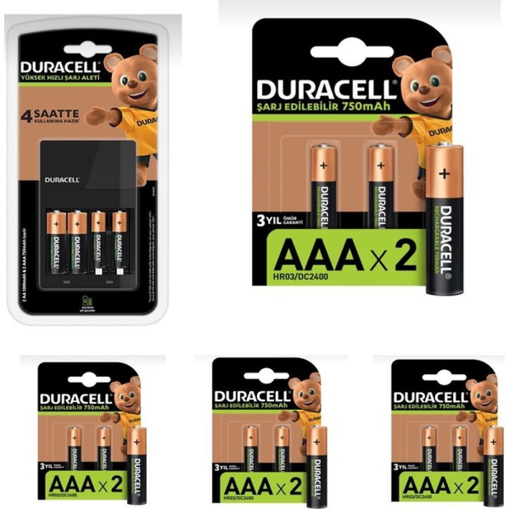 Duracell Cef 14 Pil Şarj Cihazı 10 Adet 750 Mah Aaa ve 2 Adet 1300 Mah Aa Şarj Edilebilir Piller Şarj Cihazları & Kitler Fiyatı