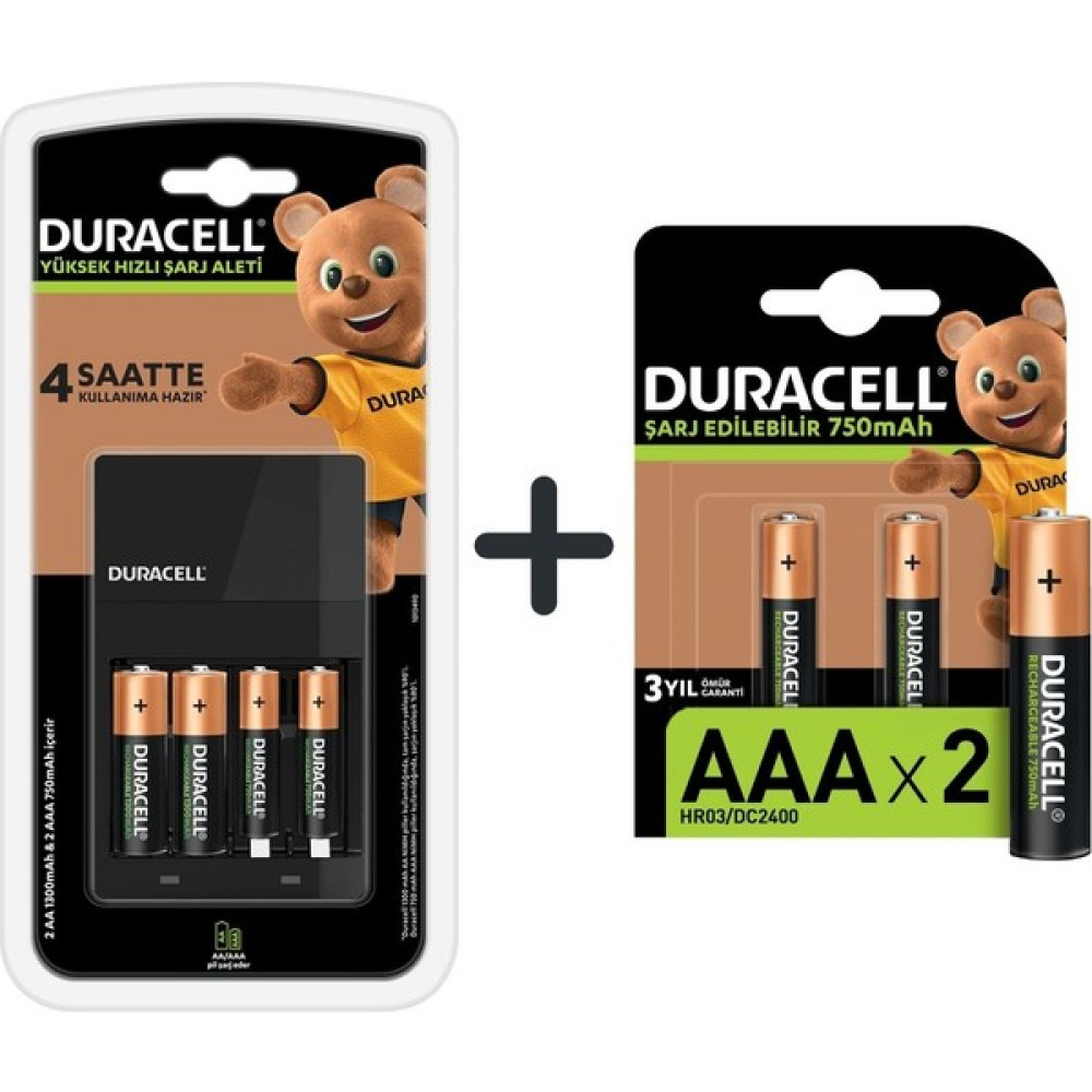 Duracell Cef 14 Şarj Aleti+2 Aa ve 2 Aaa Pil+Şarj Edilebilir Aaa 750 Mah 2 Pil - 2' li Şarj Cihazları & Kitler Fiyatı