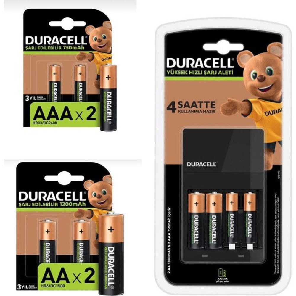 Duracell Cef 14 Şarj Cihazı ve 4 Adet 1300 Mah Aa Şarj Edilebilir Pil ve 4 Adet 750 Mah Aaa Şarj Edilebilir Pil Şarj Cihazları & Kitler Fiyatı