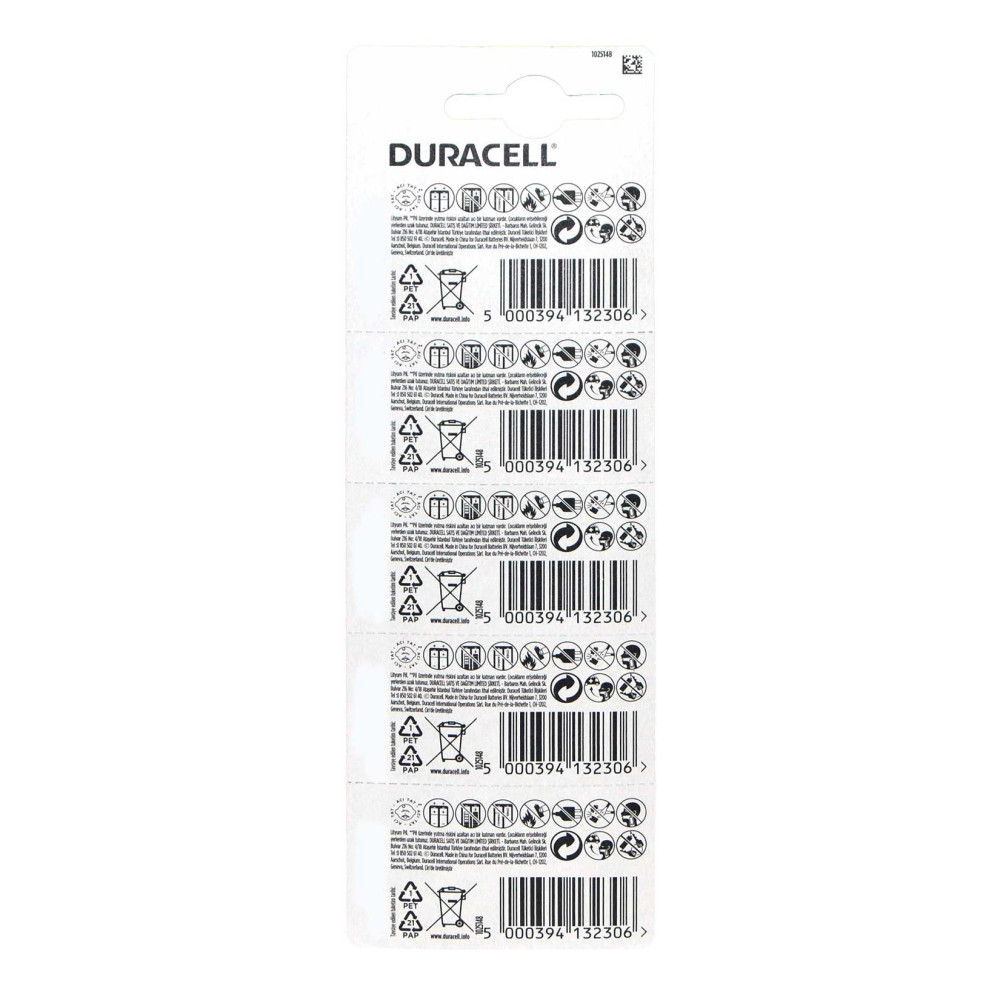 Duracell Düğme Pil HSDC 2025 5'li Kartela