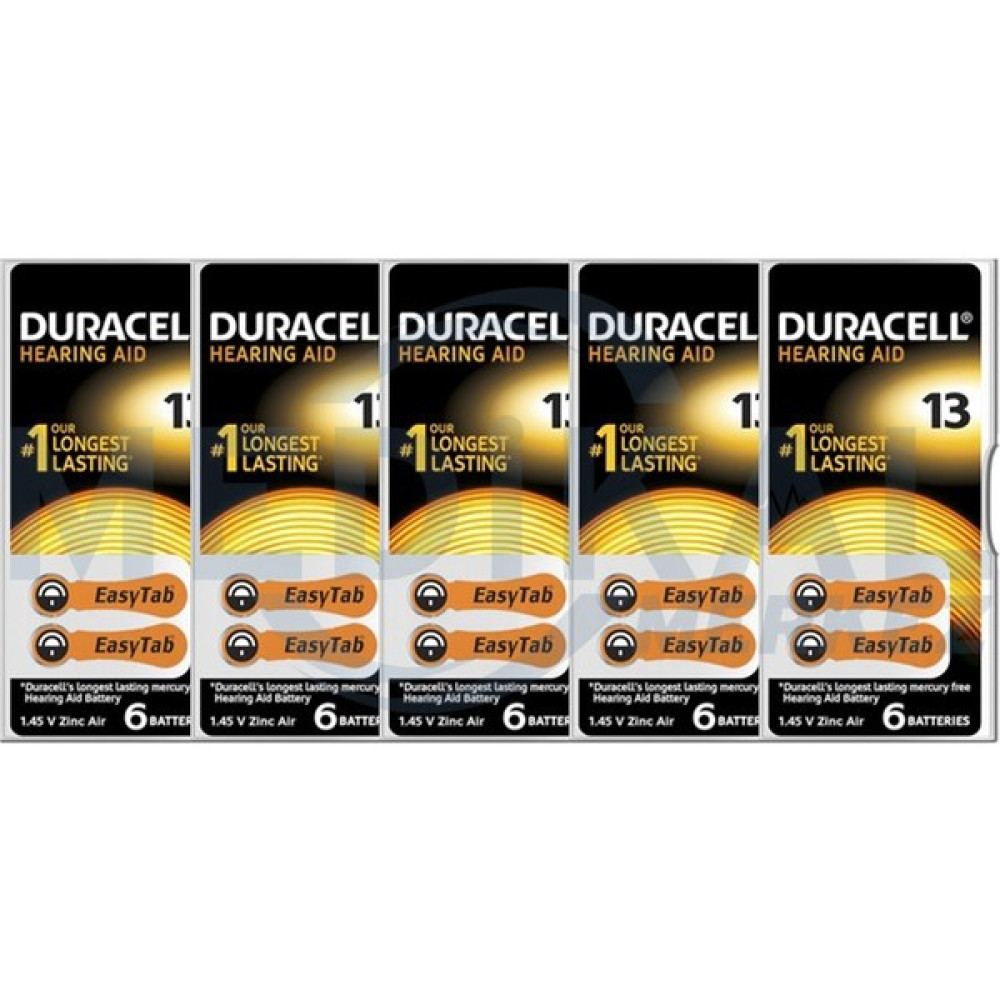 Duracell13 Numara İşitme Cihazı Pili 5 Paket 30 adet işitme cihazı pili 13 numara pil Normal & Şarj Edilebilir Piller Fiyatı
