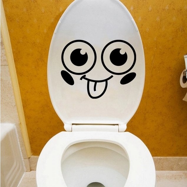 Duran Ticaret Modatools Wc Tuvalet Klozet Dekorasyonu Için Dekoratif Dil Çıkaran Surat Sticker Çıkartma - Siyah Diğer Fiyatı