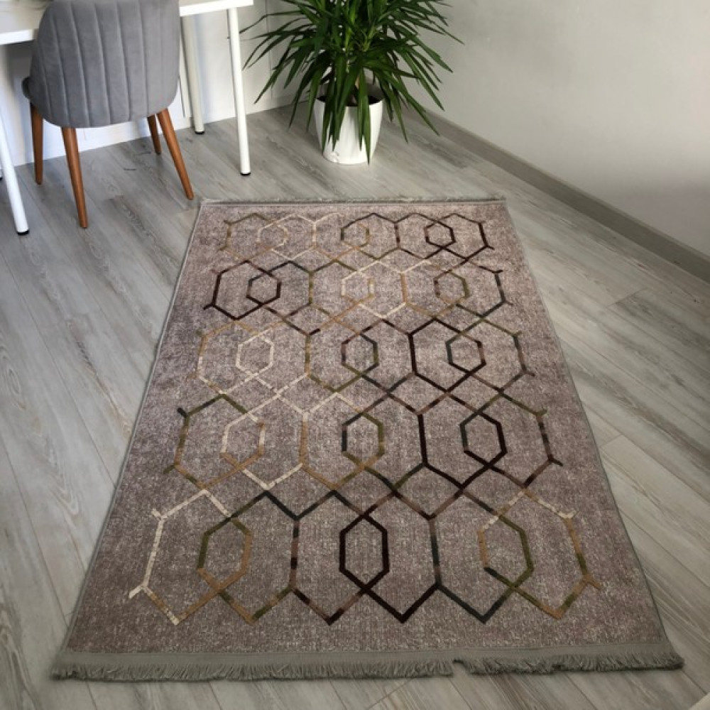 Duren Home Krem Geometrik Renk Geçişli Nakış Kabartmalı Kilim - 160 x 230 cm - Krem - Bej Kilim Fiyatı
