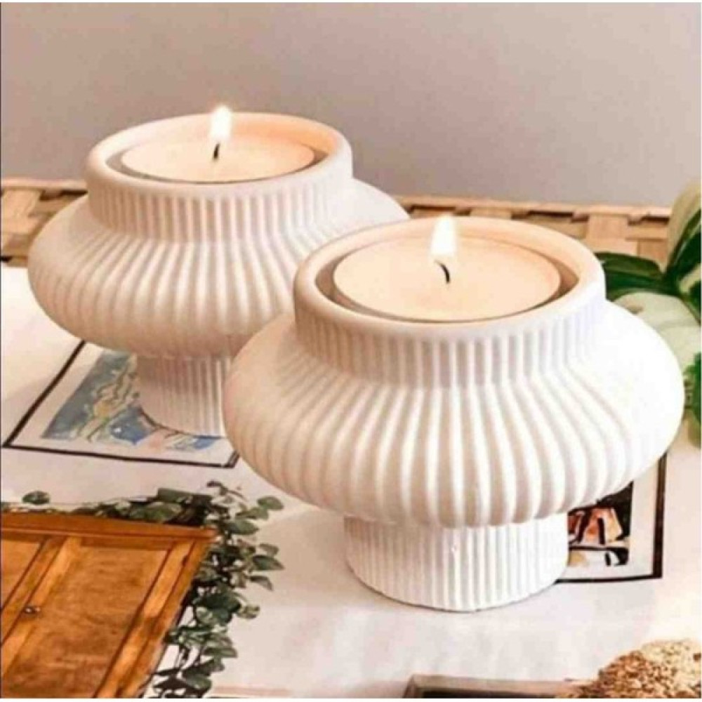 Dures Butik Duresbutik 2'li Tealight Mumluk Şamdan - Beyaz Şamdan Fiyatı