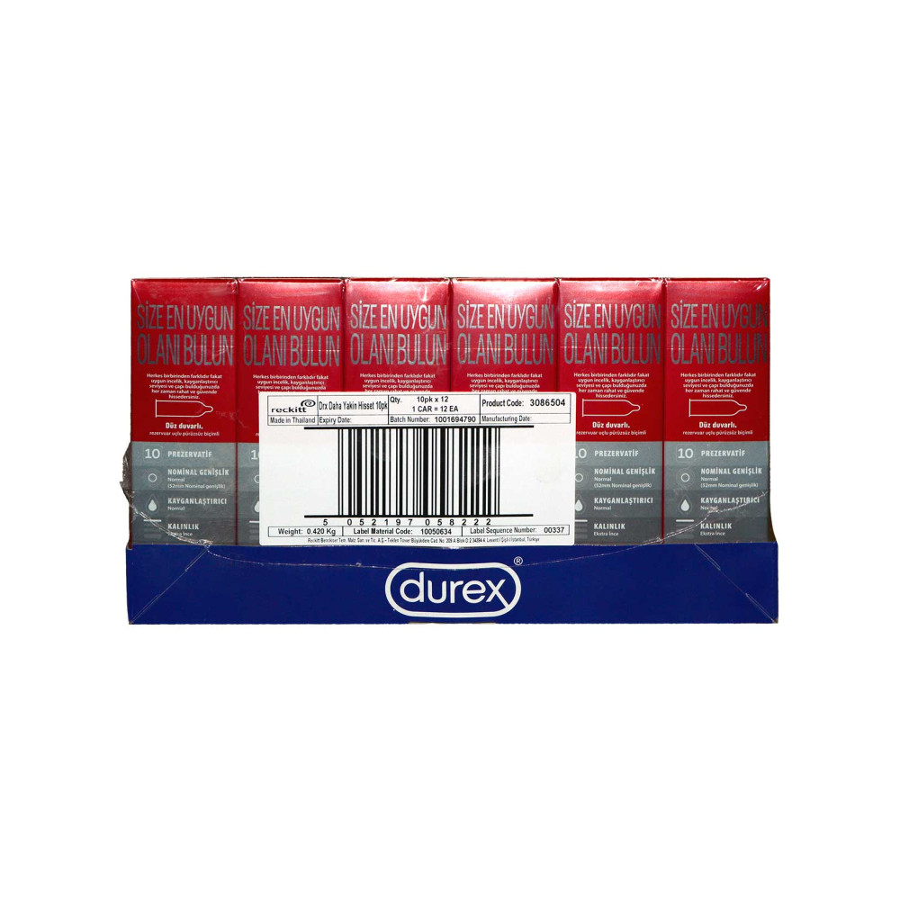 Durex Prezervatif 10'lu Daha Yakın Hisset