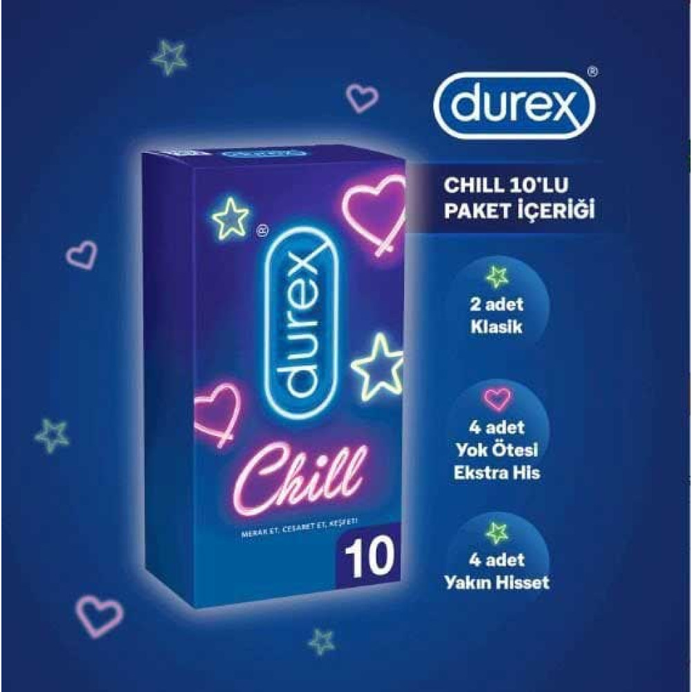 Durex Prezervatif 10'lu Chill Karma Paket