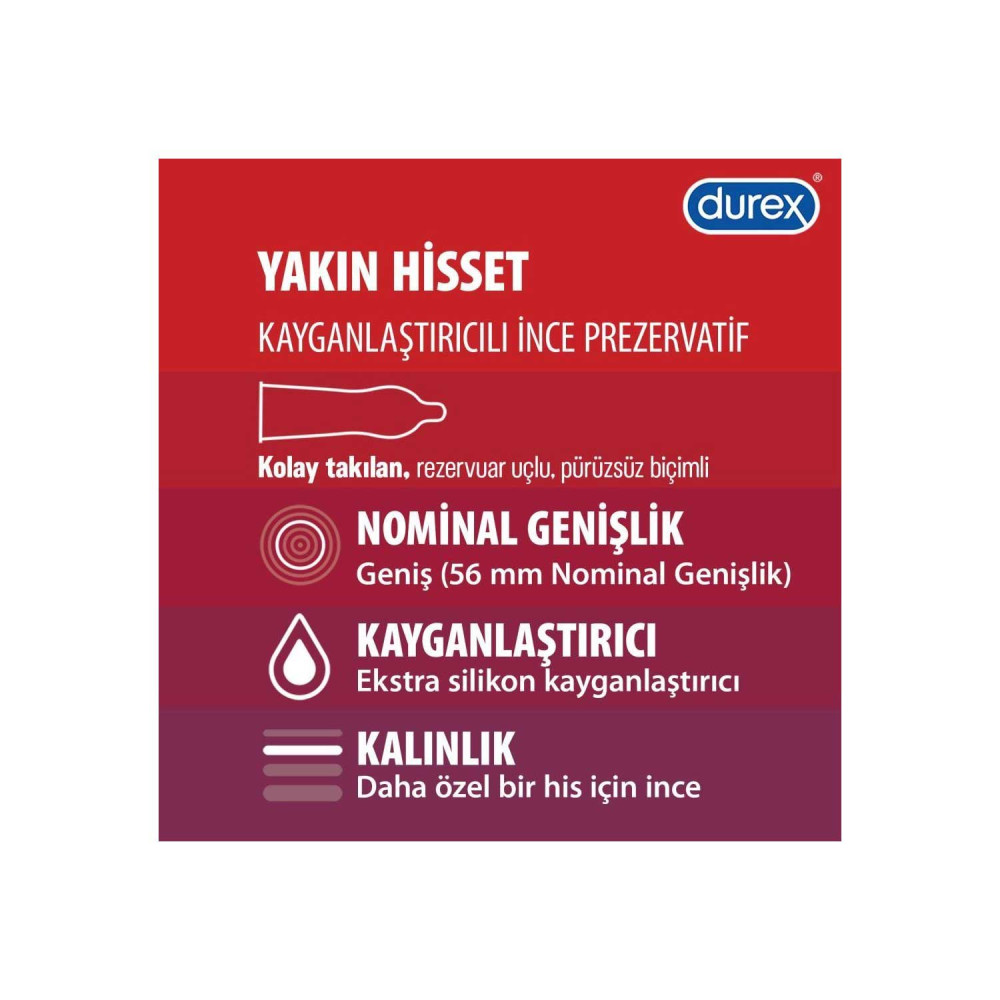 Durex Prezervatif 10'lu Yakın Hisset