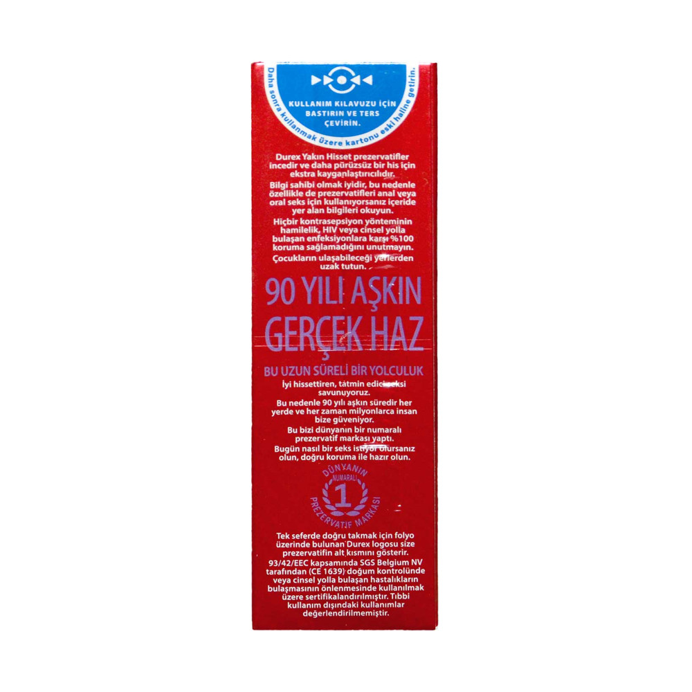 Durex Prezervatif 10'lu Yakın Hisset