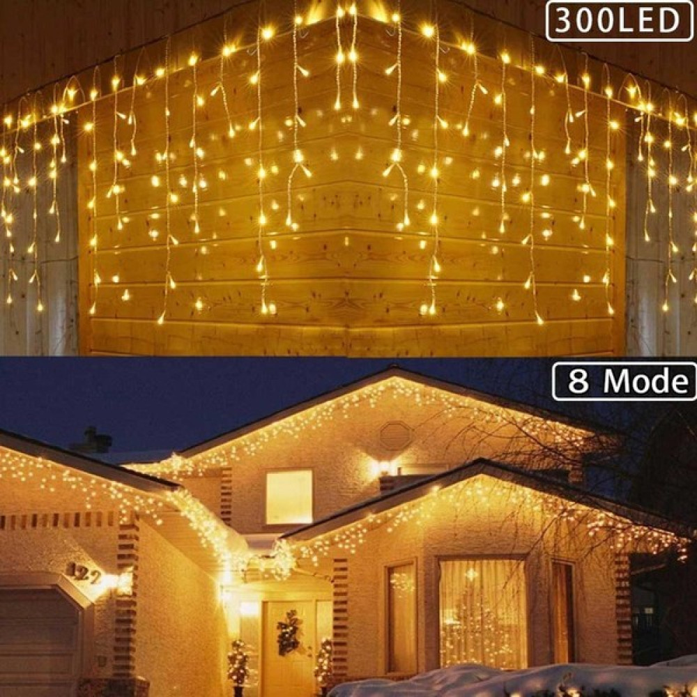 Durgunstore 8 Fonksiyonlu 16 Saçaklı Perde LED 3 x 1 (Günışığı) Led Aydınlatmalar Fiyatı