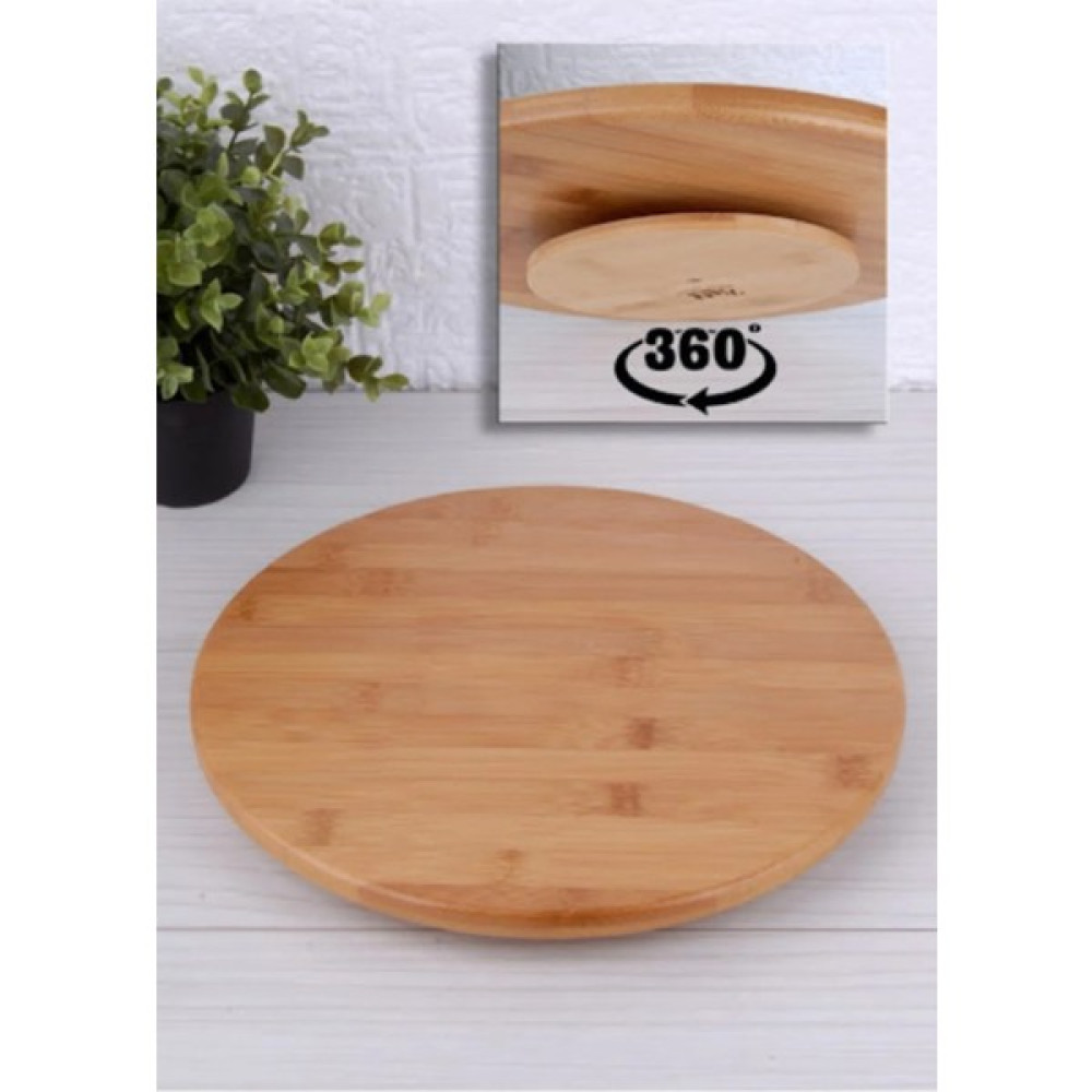 Durnes - Bambu 360 Derece Dönen Sunum Tahtası & Pizza Tahtası 29X29 cm Servis Tepsisi Fiyatı