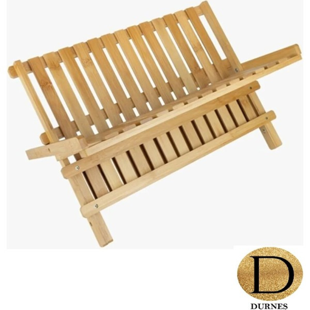 Durnes Bambu Katlanabilir Tabaklık Bulaşıklık Mutfak Düzenleyici Organizer 40 x 33 x 26 cm - Ahşap Saklama Kapları Fiyatı