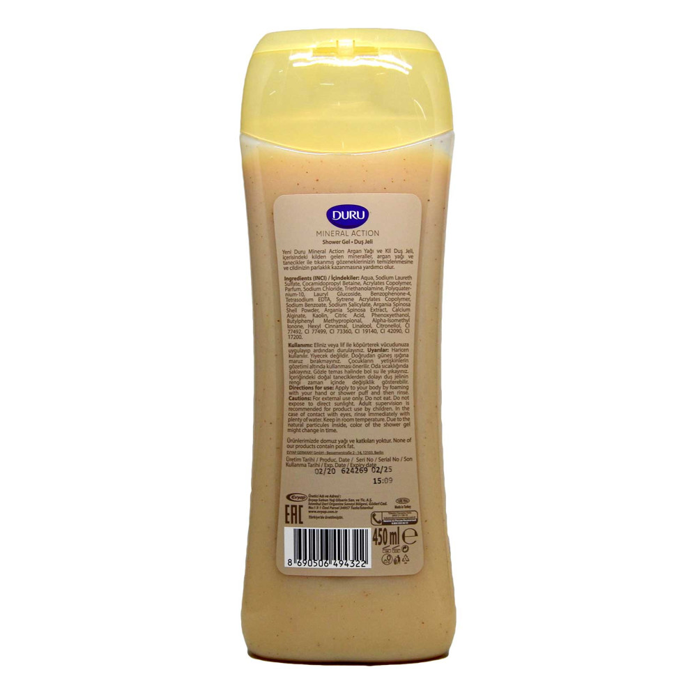 Duru Duş Jeli 450 ml Argan Yağı & Kil