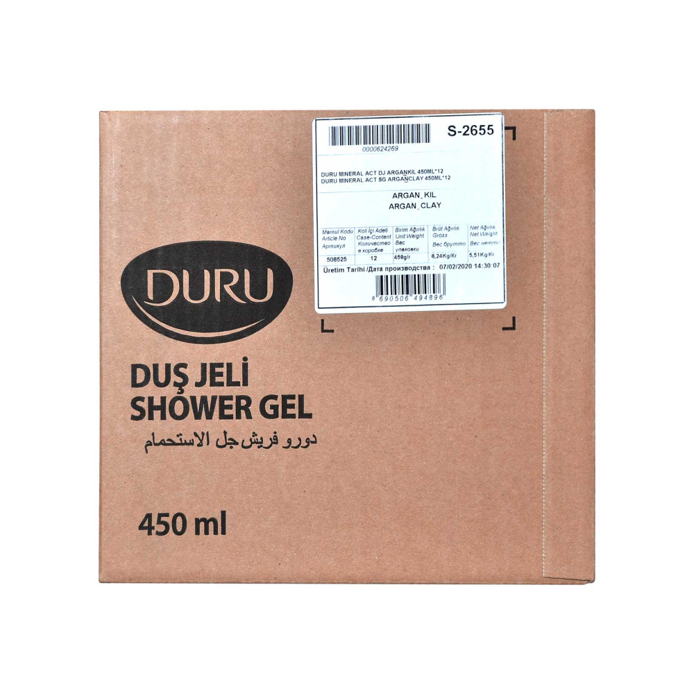 Duru Duş Jeli 450 ml Argan Yağı & Kil