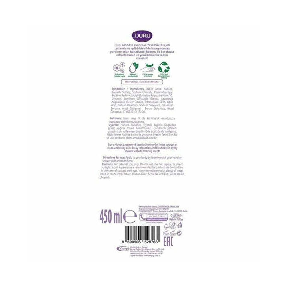 Duru Duş Jeli 450 ml Lavanta & Yasemin