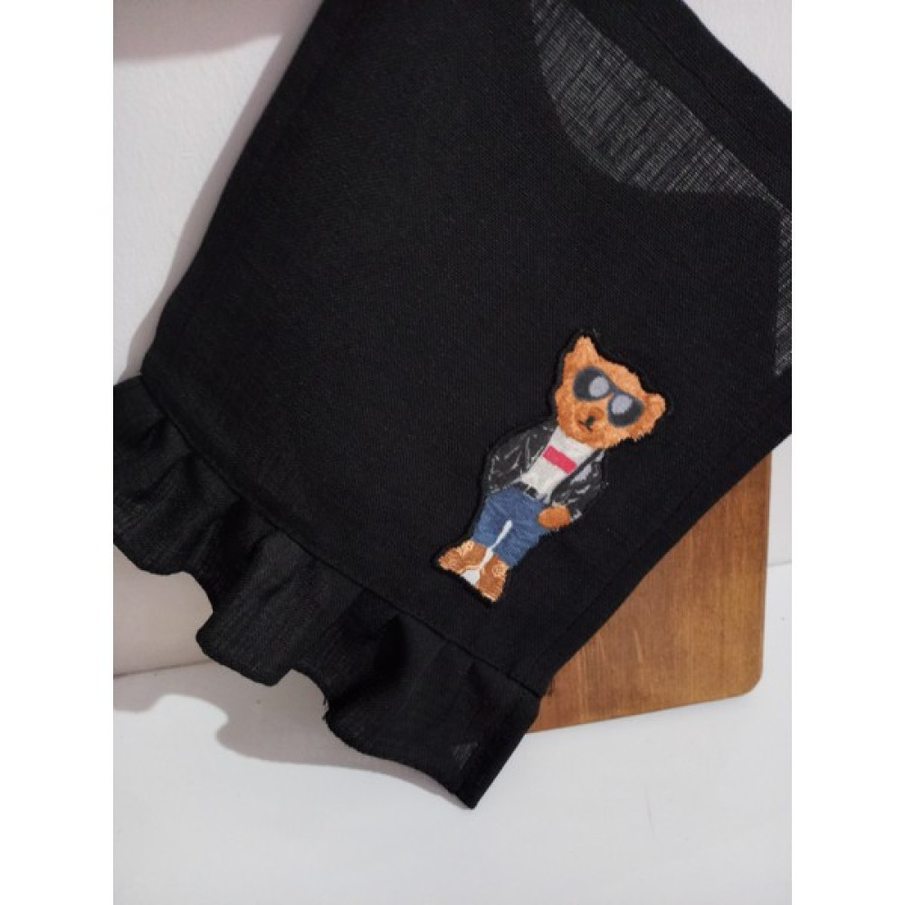 Duru Fabrics Atelier Teddy Bear Kahve Sunum Peçetesi - 20 x 25 cm - Siyah Masa Örtüsü Fiyatı