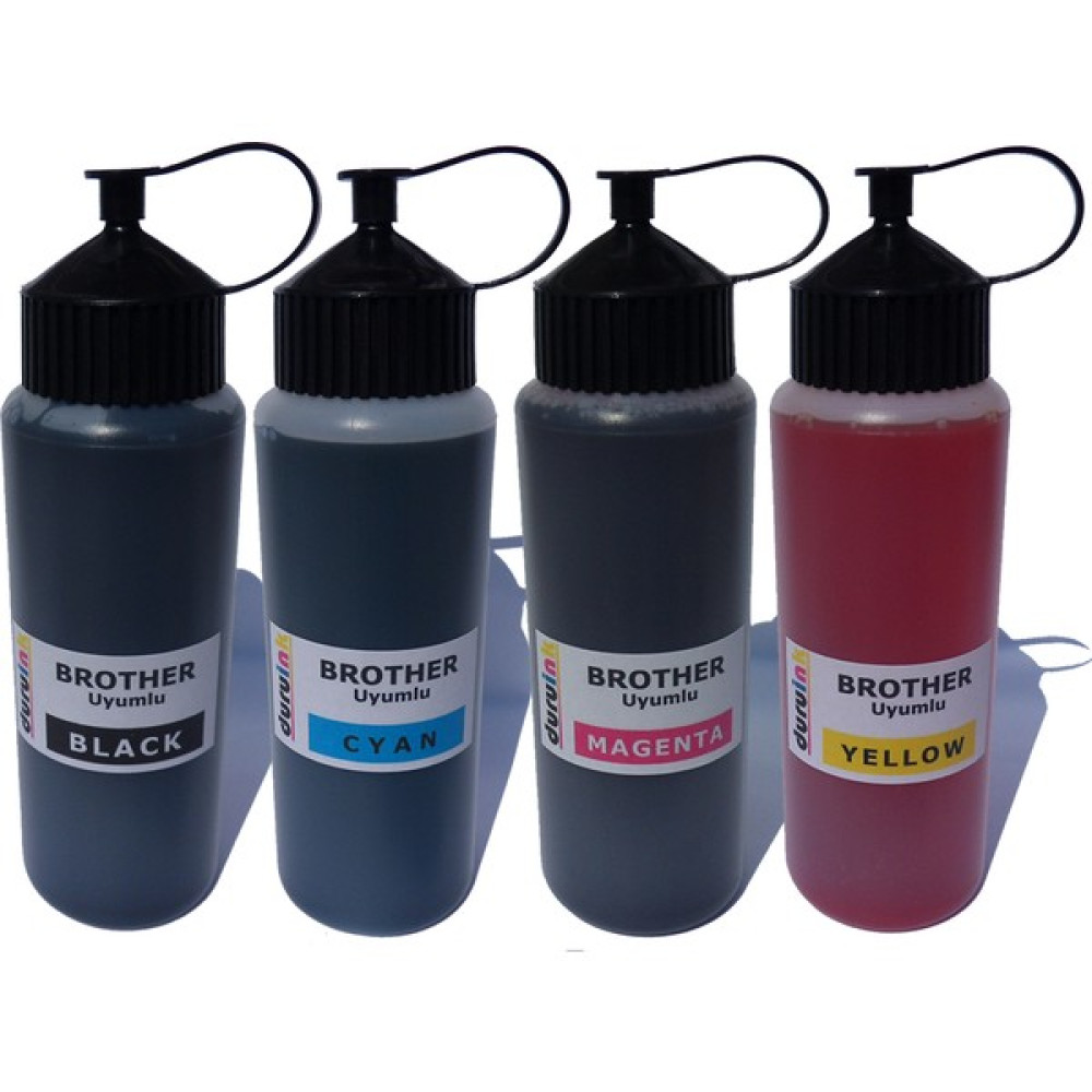 Duruink Brother Bitmeyen Kartuşlu Tanklı Yazıcı Uyumlu 4x500 ml Mürekkep Seti - 4 Renk - Renkli Kartuşlar Fiyatı