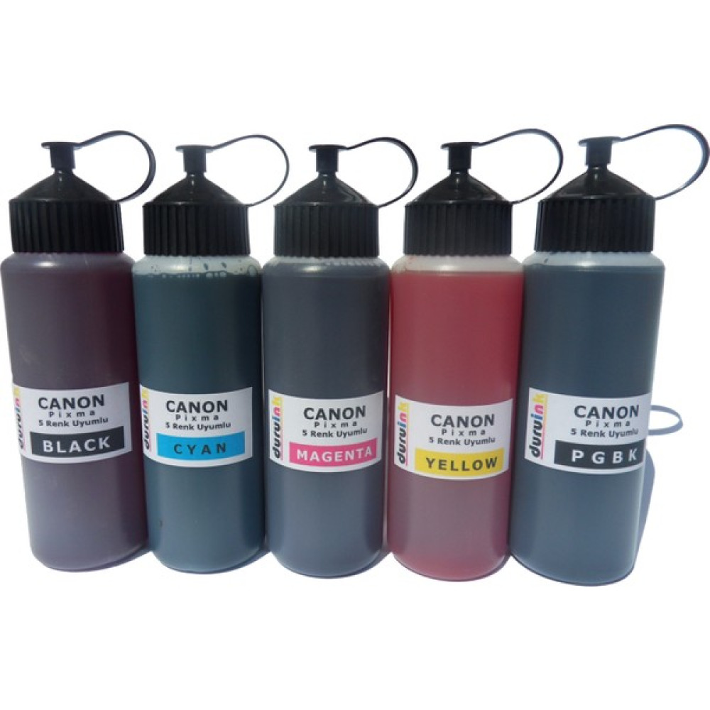 Duruink Canon Pixma IP Serisi Yazıcı Uyumlu 5 x 500 ml Mürekkep Seti IP7250 IP8750 - Renkli Kartuşlar Fiyatı