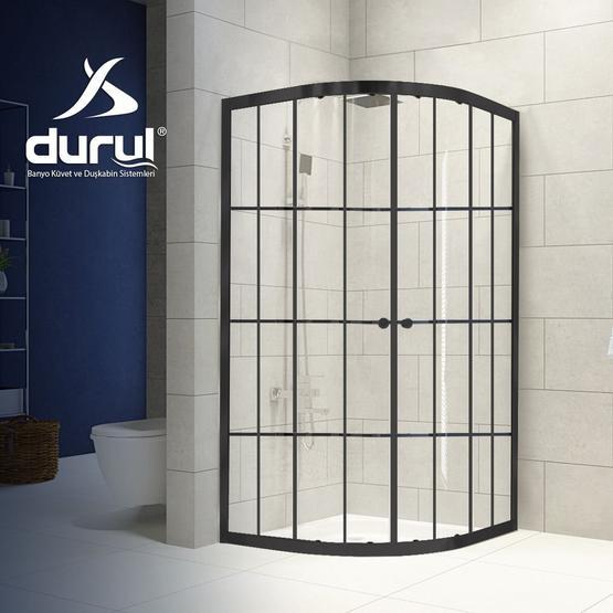 Durul 80x80 cm Oval Çizgili Teknesi Duşakabin