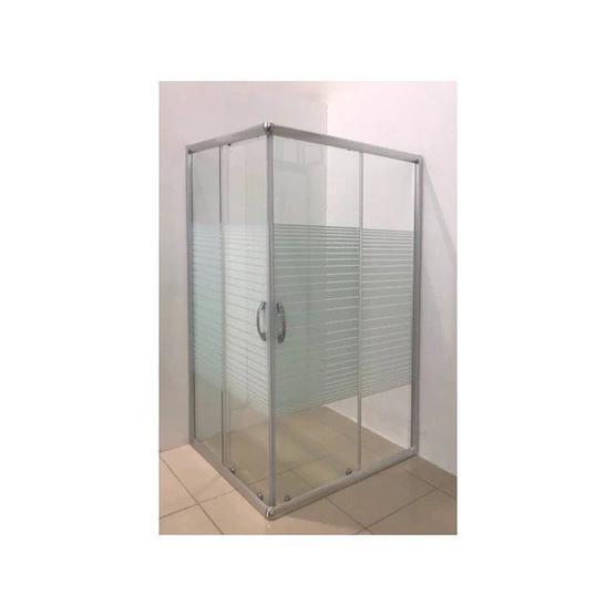 Durul 80x90 cm Dikdörtgen 5 mm Çizgili Teknesiz Duşakabin