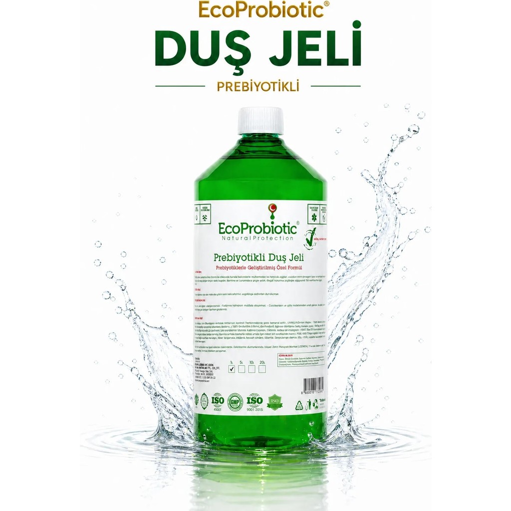Duş Jeli 1 L Prebiyotikli Nemlendirici Ferahlatıcı - EcoProbiotic - 1 lt Diğer Fiyatı