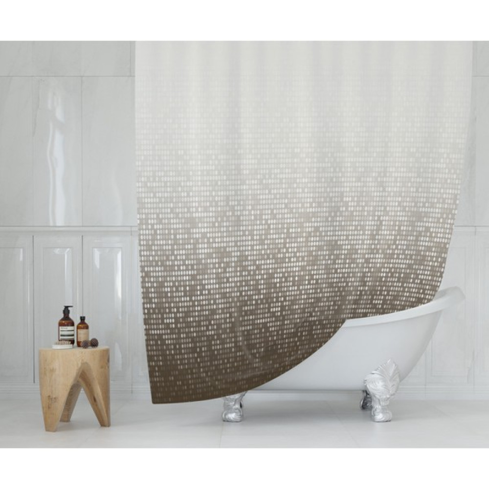 Duş Perdesi Seti, 12 Adet C Halka Hediyeli Banyo Perdesi-Banyo Duş Perdeleri-Banyo Aksesuarları - 180 x 200 cm - Antik Bej Duş / Banyo Perdesi Fiyatı