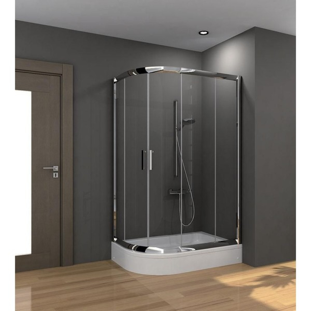 Duşakabincim Asimetrik Oval Duşakabin + Tekne - Sağ - 80x100 CM Duşakabin Fiyatı