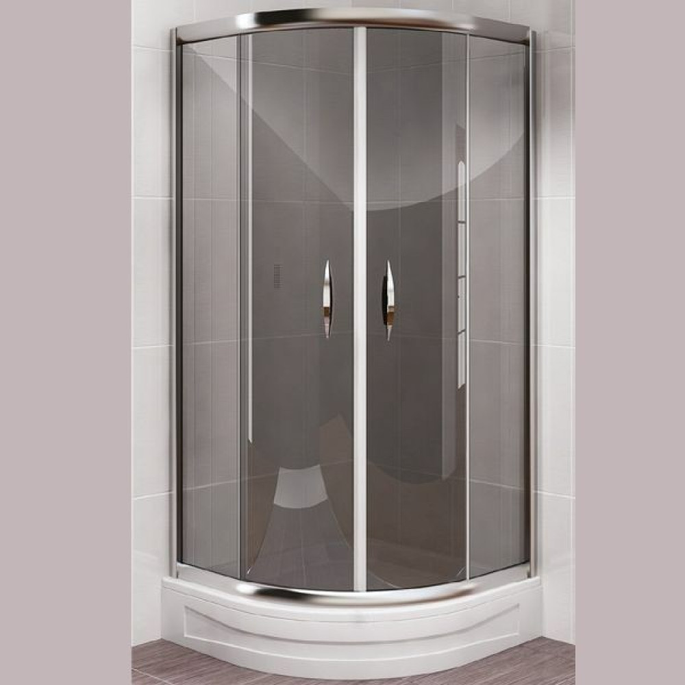 Duşakabincim Oval Duş Teknesi Füme Temperli Cam Duşakabin + Tekne Takım - 80 cm x 80 cm Duşakabin Fiyatı
