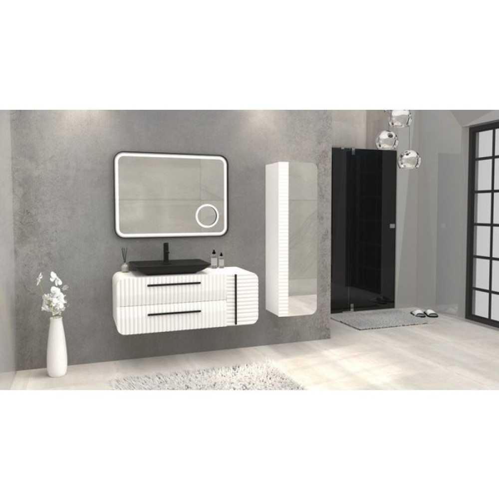 Duşapark Banyo Anemon 110 cm Banyo Dolabı - Beyaz ( Lavabo Taşı Beyaz ) Banyo Dolabı / Mobilyası Fiyatı
