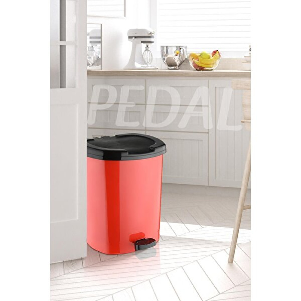 Dust Pedallı Çöp Kovası 30 Litre, Banyo, Mutfak, Ofis Çöp Kutusu - Kırmızı Çöp Kovaları Fiyatı