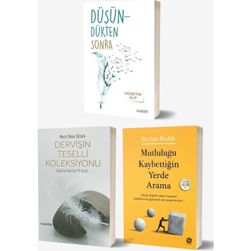 Düşündükten Sonra - Dervişin Teselli Koleksiyonu - Mutluluğu Kaybettiğin Yerde Arama 3 Kitap Set Kişisel Gelişim ve Psikoloji Fiyatı