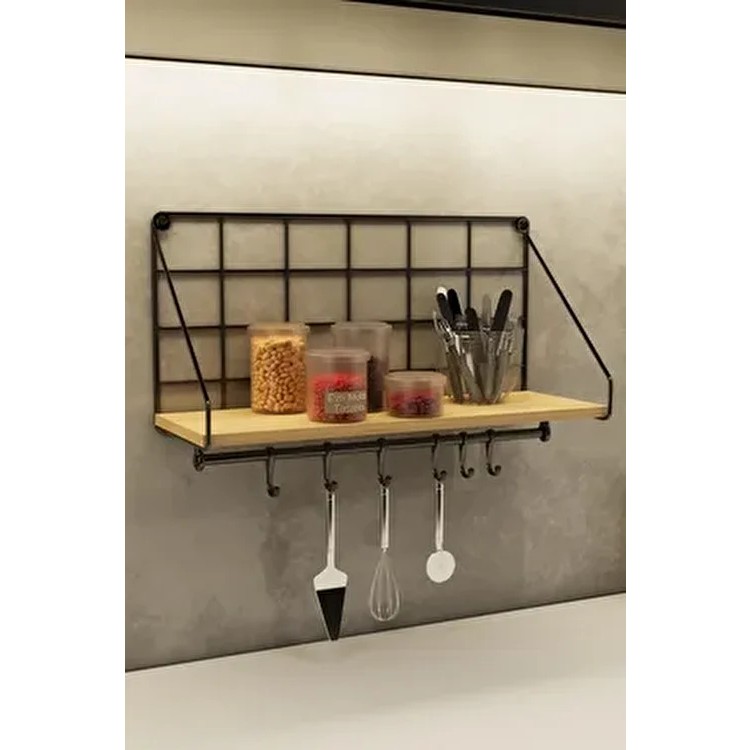 Duvar Rafı Metal Duvar Rafı Modern Askı ve Kanca - Siyah Duvar Rafı Fiyatı
