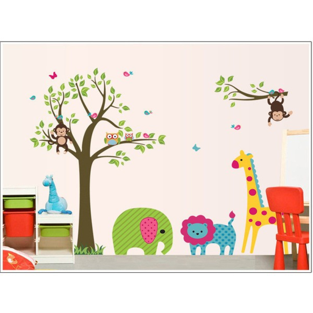 Duvar Sticker Çocuk Odası Dekorasyonu Sevimli Orman Hayvanları Bebek Odası Duvar Süsü Fiyatı