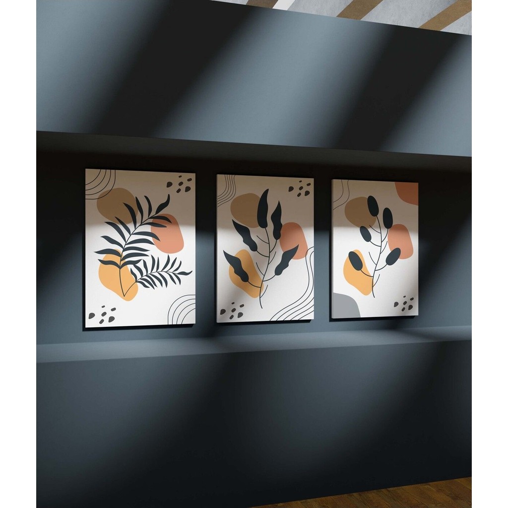Duvar Tablosu Çerçeve Görünümlü Mutfak Tabloları 3 Lü Tablo Modern Tablo Bohem Tablo Premium Kalite - 15 x 20 - Renkli Kanvas Tablo Fiyatı