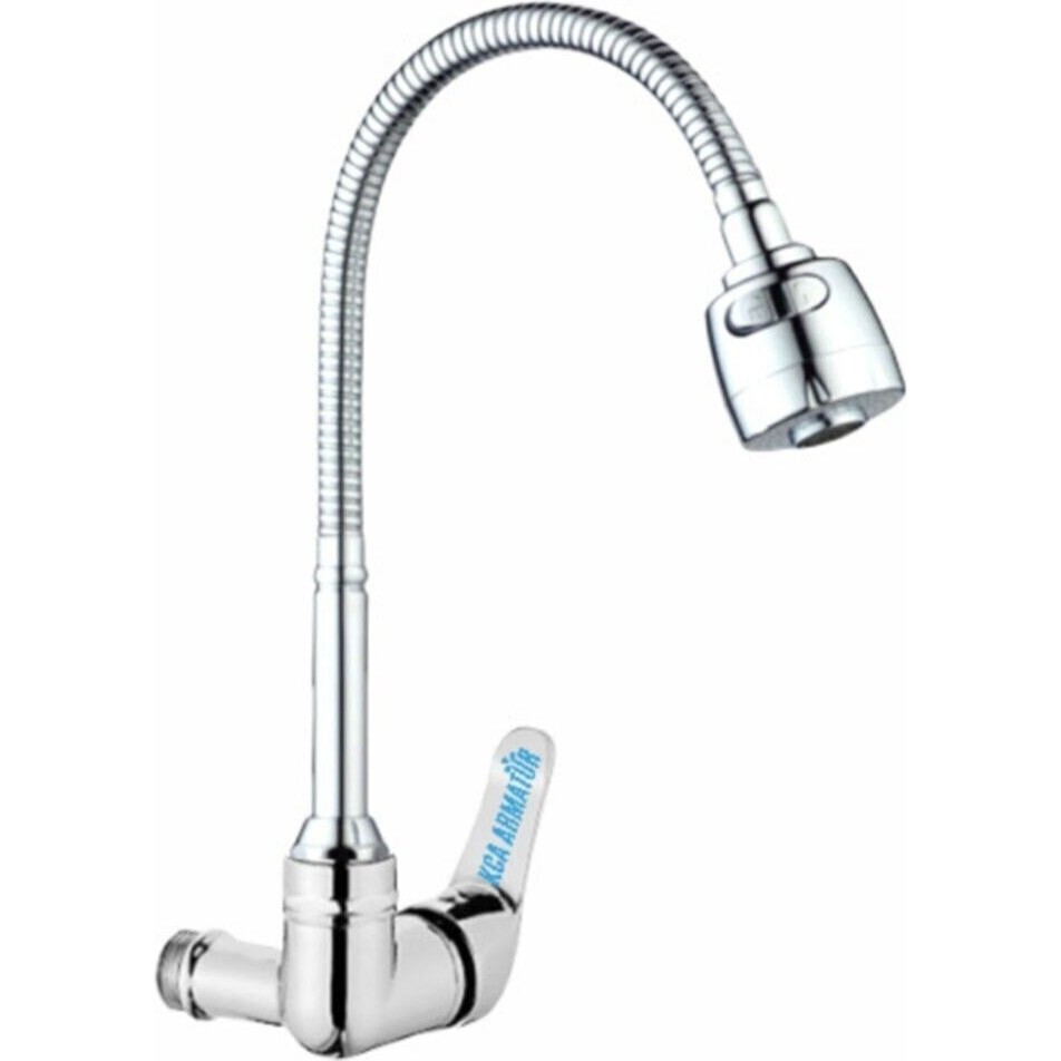 Duvardan Tek Şu Çıkışlı Krom 2 Fonksiyonlu Spiral Oynar Borulu Lavabo Mutfak Bataryası Musluğu Bataryalar & Musluklar Fiyatı