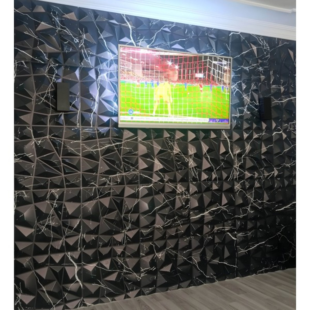 Duvarım 3 Boyutlu Mermer Desenli Pvc Duvar Paneli (50-50 cm 4 Adet-1 Metrekare) - 50x50 cm - Siyah - Açık Gri Ofis Mobilya Aksesuarları Fiyatı