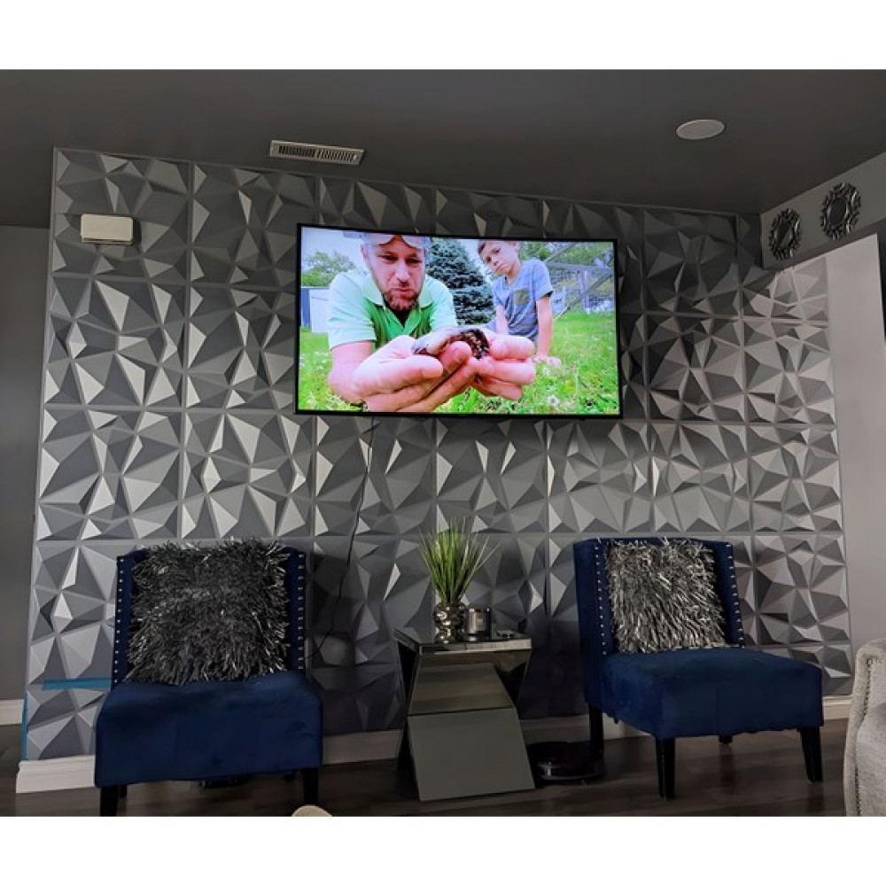 Duvarım 3 Boyutlu Pvc Boyanabilir Duvar Paneli Prestige 50-50CM 1m2 (4 Adet) - Gümüş - 50 x 50 cm Duvar Kağıdı Fiyatı