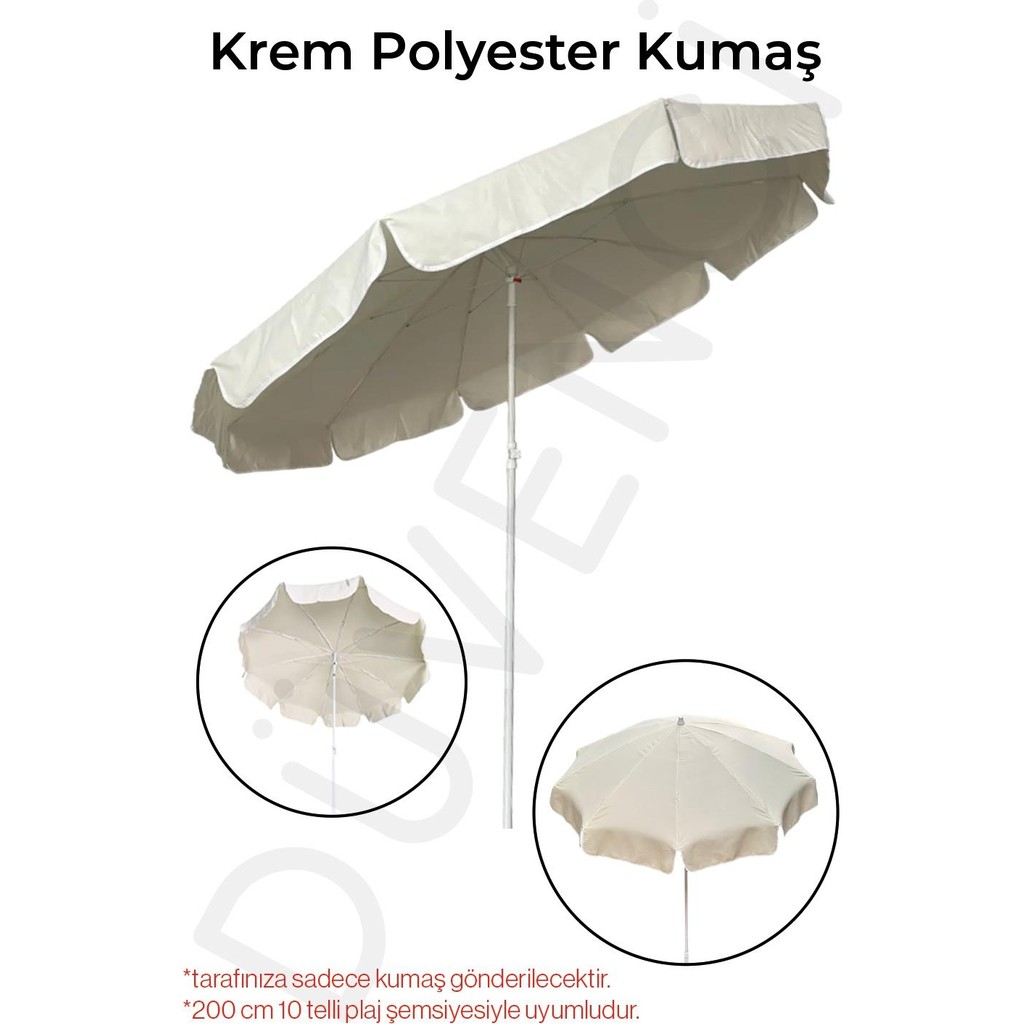 Düvenci Toptan Plaj Şemsiyesi Uyumlu 200/10 Krem Polyester Kumaş Diğer Fiyatı