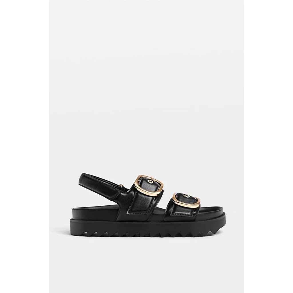 Duxal Shoes Camelia Kadın Sandalet Çift Toka Detaylı Şık Tasarım Siyah Renk Ayakkabılar ve Çantalar Fiyatı