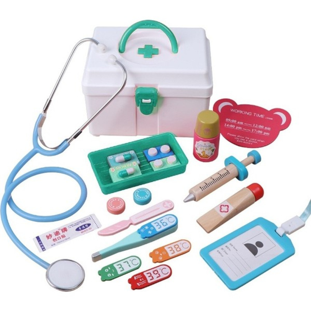 Duxiujiang - Hb Eternal 17 Adet / Takım Ahşap Pretend Oyna Doktor Tıbbi Kiti Araçları Eğitici Çocuk Oyuncak Yeşil (Yurt Dışından) - Renkli Oyun Seti Fiyatı