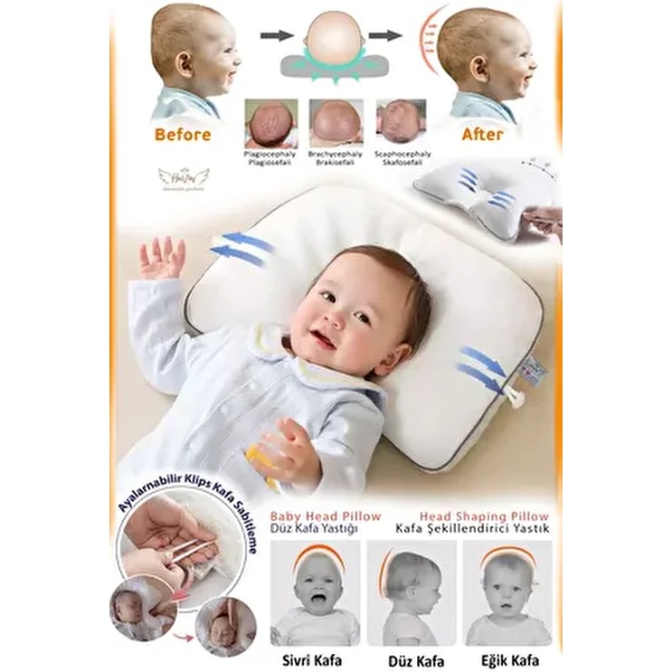 Düz Kafa Yastığı & Bebek Yastığı %100 Pamuk, Antibakteriyel, Terletmez Bebek Kafa Yastığı - 33 x 40 cm Diğer Fiyatı