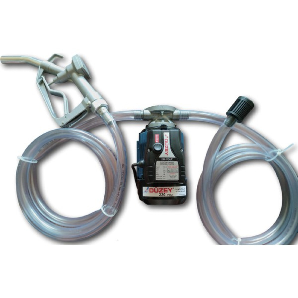 Düzey 220 Volt 3/4'' Çıkışlı Dıştan Çekme Mazot Aktarma Sıvı Transfer Pompası + Akaryakıt Tabancası + 5 Metre Hortum Set Bahçe Makinesi Fiyatı
