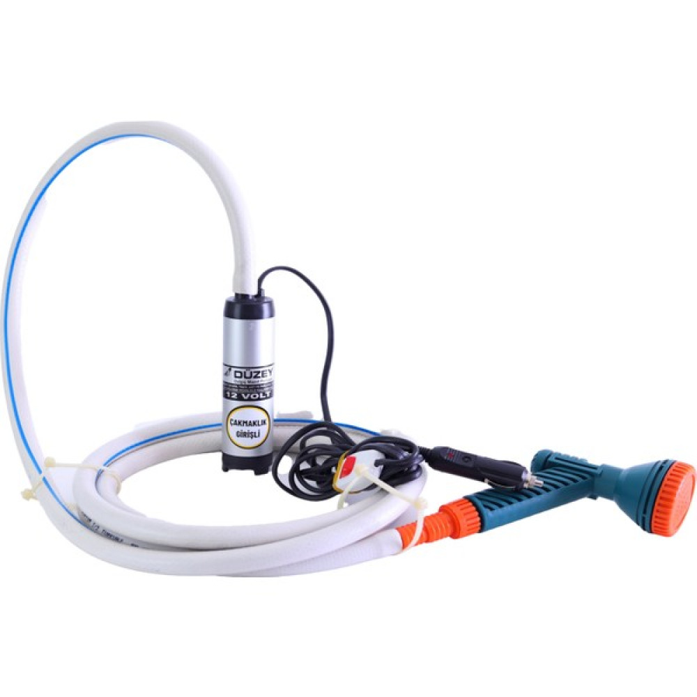 Düzey Pompa (Karavanlar Için) Düzey 12 Volt Mini(Küçük) Çakmaklık Girişli Dalgıç Pompa & Duş Başlıklı Hortumlu Set Su Motoru Fiyatı