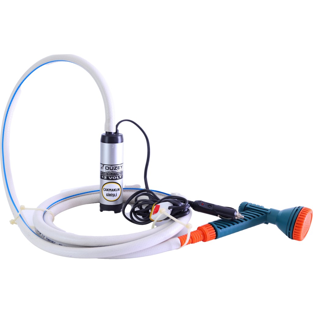 Düzey Pompa (Karavanlar Için) Düzey 12 Volt Mini(Küçük) Çakmaklık Girişli Dalgıç Pompa & Duş Başlıklı Hortumlu Set Su Motoru Fiyatı