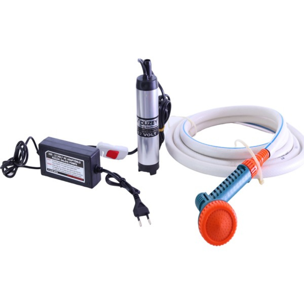 Düzey Pompa (Karavanlar Için)Düzey 220 Volt Adaptörlü Mini(Küçük) Dalgıç Pompa & Duş Başlıklı Hortumlu Set Su Motoru Fiyatı