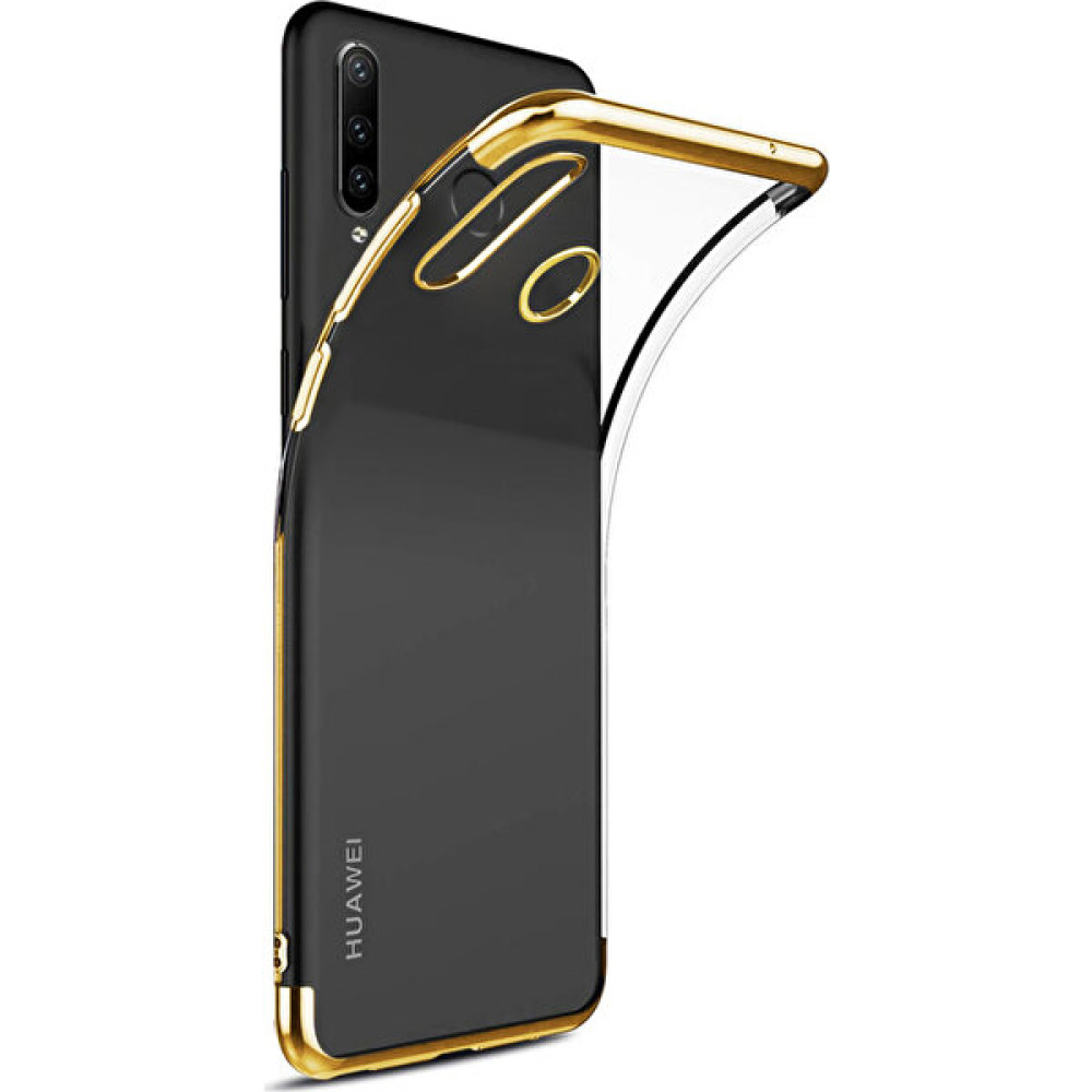 DVR Huawei P30 Lite Kılıf Silikon Dört Köşeli Lazer Kapak (Gold) + Cam Ekran Koruyucu - Gold Cep Telefonu Kılıfı Fiyatı