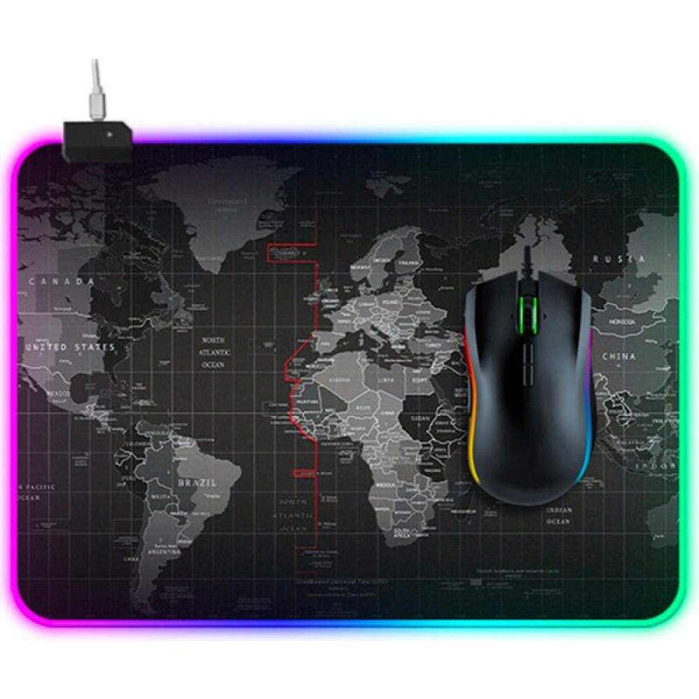 Dybox Dünya Desenli Rgb LED Işıklı Oyuncu Mouse Pad 300*250*4MM - Siyah Mouse Pad Fiyatı