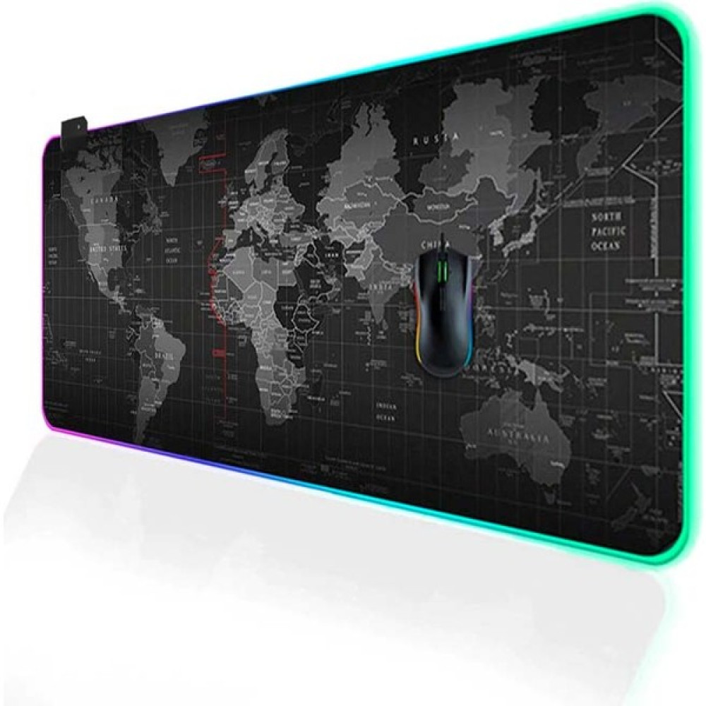 Dybox Dünya Desenli Rgb LED Işıklı Oyuncu Mouse Pad 300*800*4MM - Siyah Mouse Pad Fiyatı